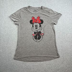 Disney Minnie Mouse Graphic T-Shirt Women’s Large Gray Short Sleeve Tee